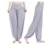Pantalon de yoga femme harem pilates bouffant gris - super doux modal - tailles s à 2xl Pantalon de yoga femme harem pilates bouffant gris - super doux modal - tailles s à 2xl