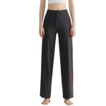 Pantalon de yoga femme - jhwm347 - taille haute - gris