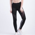 Pantalon de yoga gaze pour femme - taille haute - pantalon élastique - leggings de sport - noir Pantalon de yoga gaze pour femme - taille haute - pantalon élastique - leggings de sport - noir