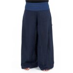 Pantalon yoga zen femme - fantazia - nausika - bleu - coupe droite large - ceinture lastique dos