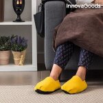 Pantoufles chaussons chauffants au micro - ondes - jaune - innovagoods wellness relax