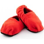 Pantoufles chaussons chauffants rouge micro - ondes - confort et dtente pour pieds fatigus