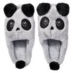 Pantoufles cocooning pour femme - ozabi - st5967 panda gris - confortable et chaud