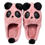 Pantoufles cocooning pour femme - ozabi - st5967 panda rose - confortable et chaud