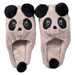 Pantoufles cocooning pour femme - ozabi - st5967 panda taupe - confortable et chaud