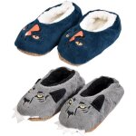 Pantoufles pour enfants - ozabi - casa and co - pack de 2 paires fourres boys 1384 abs - gris - mixte ...