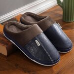 Pantoufles pour hommes en cuir pu - ecelen - maison hiver intérieur chaussures chaudes - grande taille ... Pantoufles pour hommes en cuir pu - ecelen - maison hiver intérieur chaussures chaudes - grande taille ...