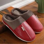 Pantoufles pour hommes - ecelen - maison hiver intérieur chaussures chaudes - rouge Pantoufles pour hommes - ecelen - maison hiver intérieur chaussures chaudes - rouge