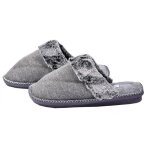 Pantoufles homme premium - ozabi - mu3682 velours c�tel� - confortable et antid�rapant - gris