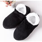 Pantoufles de maison pour homme - ecelen - grande taille 48 - chaussures dhiver en daim en peluche - ...
