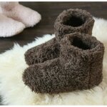 Pantoufles montantes dautomne et dhiver en molleton de corail pour homme et femme - ecelen - marron
