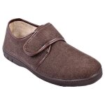 Pantoufle - ozabi - mu9985 - charentaises homme - marron - confortable avec scratch