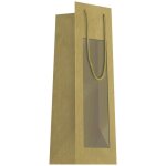 Papeterie du poitou sac cadeau bouteille kraft + fenêtre 11x39cm Papeterie du poitou sac cadeau bouteille kraft + fenêtre 11x39cm