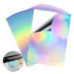 Papier autocollant holographique - surenhap - a4 imprimable - Étanche - 22 feuilles - jet dencre Papier autocollant holographique - surenhap - a4 imprimable - Étanche - 22 feuilles - jet dencre