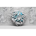 Papier peint 3d brique optique 312x219 cm mur pierre chambre salon photo non tiss intiss muraux trompe ...