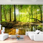 Papier peint intiss� 352x250 cm (88 m2) runa art 9141011a tapisserie for�t - 8 bandes faciles � coller ...