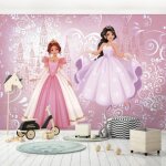 Papier peint intissé chambre enfant fille 416x254 cm rose princesse photo non tissé muraux trompe loeil ... Papier peint intissé chambre enfant fille 416x254 cm rose princesse photo non tissé muraux trompe loeil ...