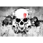 Papier peint intiss� gris gamers t�te de mort joueur 254x184 cm skull chambre enfant garcon photo non ...