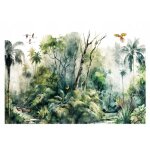 Papier peint intiss panoramique jungle fort oiseaux 416x254 cm tapisserie chambre salon photo non tiss ...