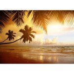 Papier peint photo intiss� - plage de sable de palmier - (215159) - 400x260cm - 8 l�s - mural poster ...