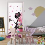 Papier peint porte intiss� chambre fille f�e (91x211 cm colle inclus) pour chambre salon photo non tiss� ...