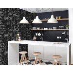 Papier peint support intiss� coffee shop noir blanc 10 m x 52 cm easy