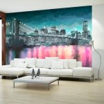 Papier peint ville et architecture painted new york 400x280 cm - papier peint panoramique - intiss�