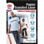 Papier transfert laser t - shirts et textiles clairs - 5 feuilles a4