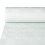 Papstar 1 x nappe damass�e 50 m x 12 m blanc (nappe de table jetable - nappe en papier intisse)