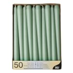 Papstar lot de 50 bougies de chandelier - diamètre : 22 cm - vert jad Papstar lot de 50 bougies de chandelier - diamètre : 22 cm - vert jad