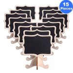 Paquet de 15 mini rectangle ardoises tableau noir avec stand babillard �lectronique signes �tiquette ...