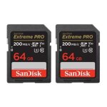 Carte m�moire sdxc - sandisk - extreme pro - 64 go - jusqu� 200 mo / s - uhs - i classe 10 u3 v30