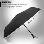 Parapluie - original - pliant automatique - noir - mixte - 10 nervures coupe - vent