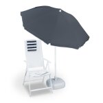 Relaxdays parasol � 180 cm hauteur r�glable inclinable rond polyester acier jardin balcon terrasse plage ...