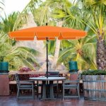 Parasol de balcon rectangulaire 2 x 125 m protection upf 50 + ombrelle toile avec rev�tement en pa orange ...