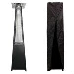 Parasol chauffant gaz stockholm 13kw acier noir + housse de protection