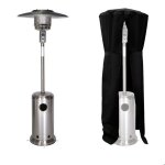 Parasol chauffant oslo - chauffage dext�rieur gaz - acier inox + housse