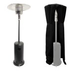 Parasol chauffant oslo - chauffage dext�rieur gaz - acier noir + housse