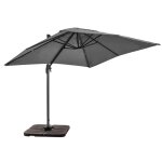 Parasol d�port� 2x3 m et 4 dalles � remplir aluminium gris - oviala