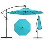 Parasol d�port� �3m - goplus - parasol pour terrasse - parasol inclinable - 32 led - rotatif � 360� - ...