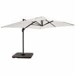 Parasol d�port� 4x3 m 360� inclinable + 4 dalles � lester blanc - oviala