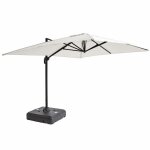 Parasol d�port� 4x3 m 360� inclinable + � lester sur roues blanc - oviala