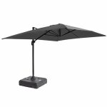 Parasol d�port� 4x3 m 360� inclinable + � lester sur roues gris - oviala