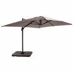 Parasol d�port� 4x3 m 360� inclinable + 4 dalles � lester taupe - oviala