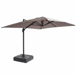 Parasol d�port� 4x3 m 360� inclinable + � lester sur roues taupe - oviala
