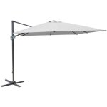 Parasol d�port� en aluminium 3x4m dom blanc