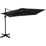 Parasol dport carr 3x3m - rotation 360c - angle dinclinaison rglable - rsistant aux uv - anthracite ...