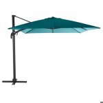 Parasol d�port� carr� inclinable elea bleu canard & graphite 3x3m en aluminium trait� �poxy - hesp�ride ...