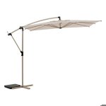 Parasol d�port� carr� manoa argile & bl� 25 x 25m en aluminium acier et polyester - hesp�ride