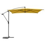 Parasol d�port� carr� manoa jaune moutarde d25x25m en acier - hesp�ride